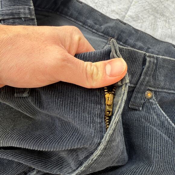 Men's Vintage 80's Levi's Faded Black Cords Corduroy Bootcut Pants Sz 34 x 32 - Picture 10 of 13